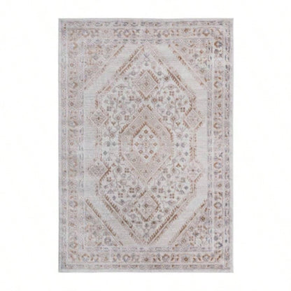 LOOM LUXE 6X9/Ivory/Bordered Non - Shedding Living Room Bedroom Dining Home Office Stylish and Stain Resistant Area Rug