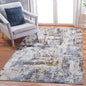 LOOM LUXE 6X9 Ivory/Blue/Abstract Non - Shedding Living Room Bedroom Dining Home Office Stylish and Stain Resistant Area Rug