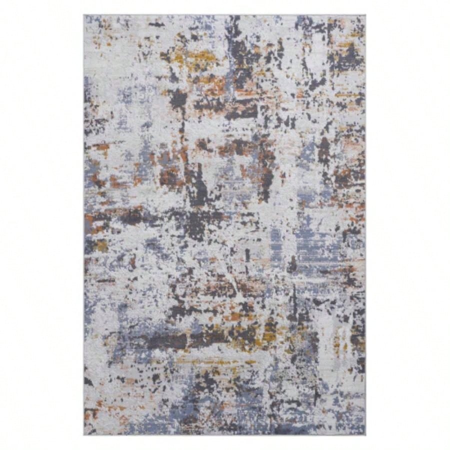 LOOM LUXE 6X9 Ivory/Blue/Abstract Non - Shedding Living Room Bedroom Dining Home Office Stylish and Stain Resistant Area Rug