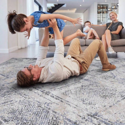 LOOM LUXE 6X9 Blue//Geometric Non - Shedding Living Room Bedroom Dining Home Office Stylish and Stain Resistant Area Rug