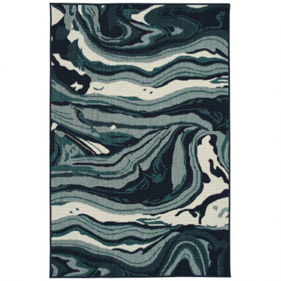 Modern, Abstract, Textured Cut Pile 53x 6 Rectangle Area Rug