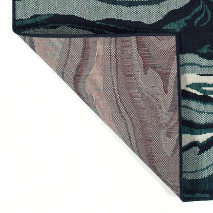 Modern, Abstract, Textured Cut Pile 53x 6 Rectangle Area Rug