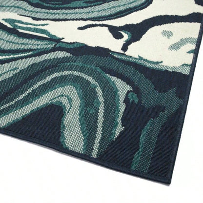 Modern, Abstract, Textured Cut Pile 53x 6 Rectangle Area Rug