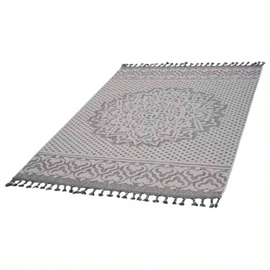 LOOM LUXE 8X10 Gray/White/Medallion Indoor/Outdoor Area Rug
