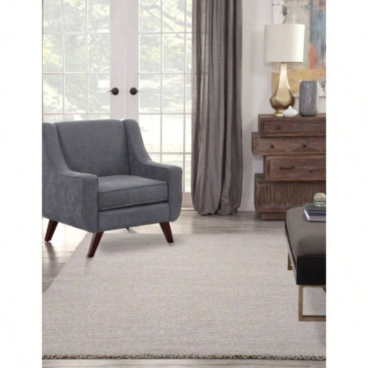 Ivory/ Charcoal Stripe Area Rug 5x8