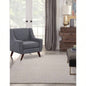 Ivory/ Charcoal Stripe Area Rug 5x8