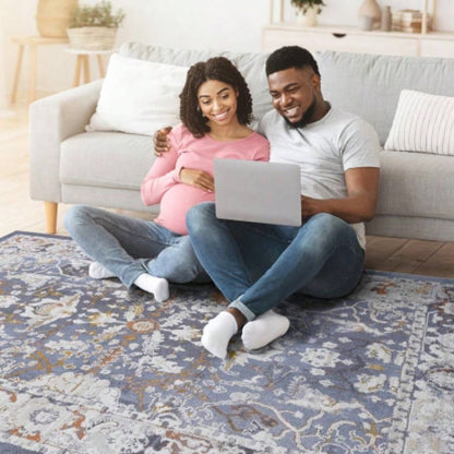 NAAR PAYAS 6X9 Blue/ Traditional Area Rug