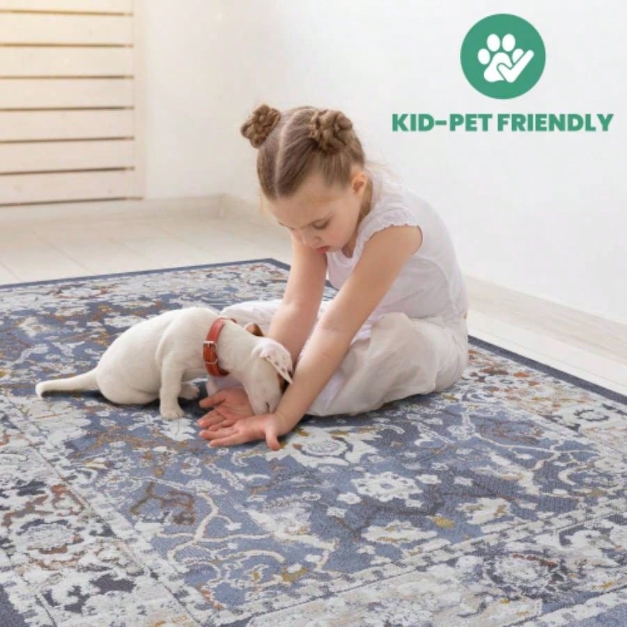 NAAR PAYAS 6X9 Blue/ Traditional Area Rug