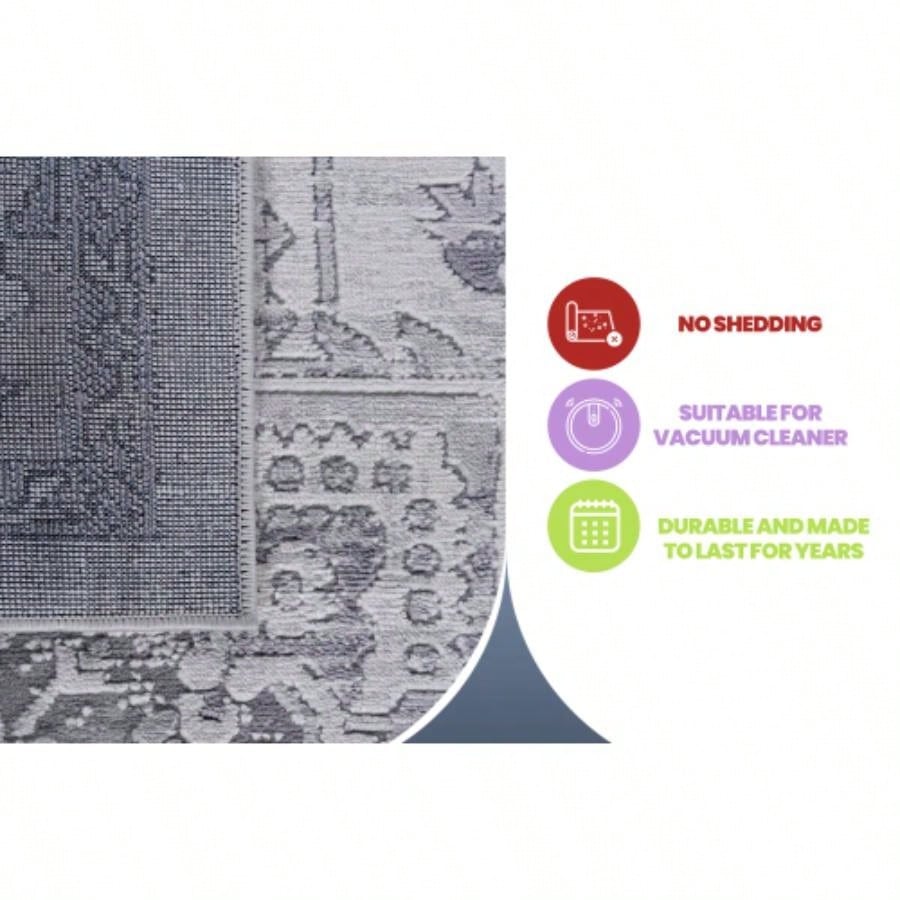 NAAR MARFI 5X7 Silver/ Area Rug