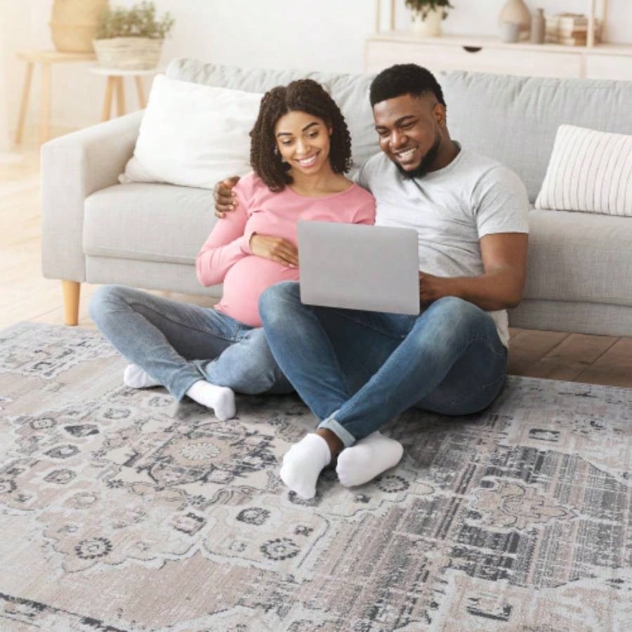 NAAR PAYAS 6X9/ Beige/ Medallion Area Rug