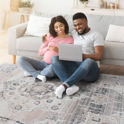 NAAR PAYAS 6X9/ Beige/ Medallion Area Rug