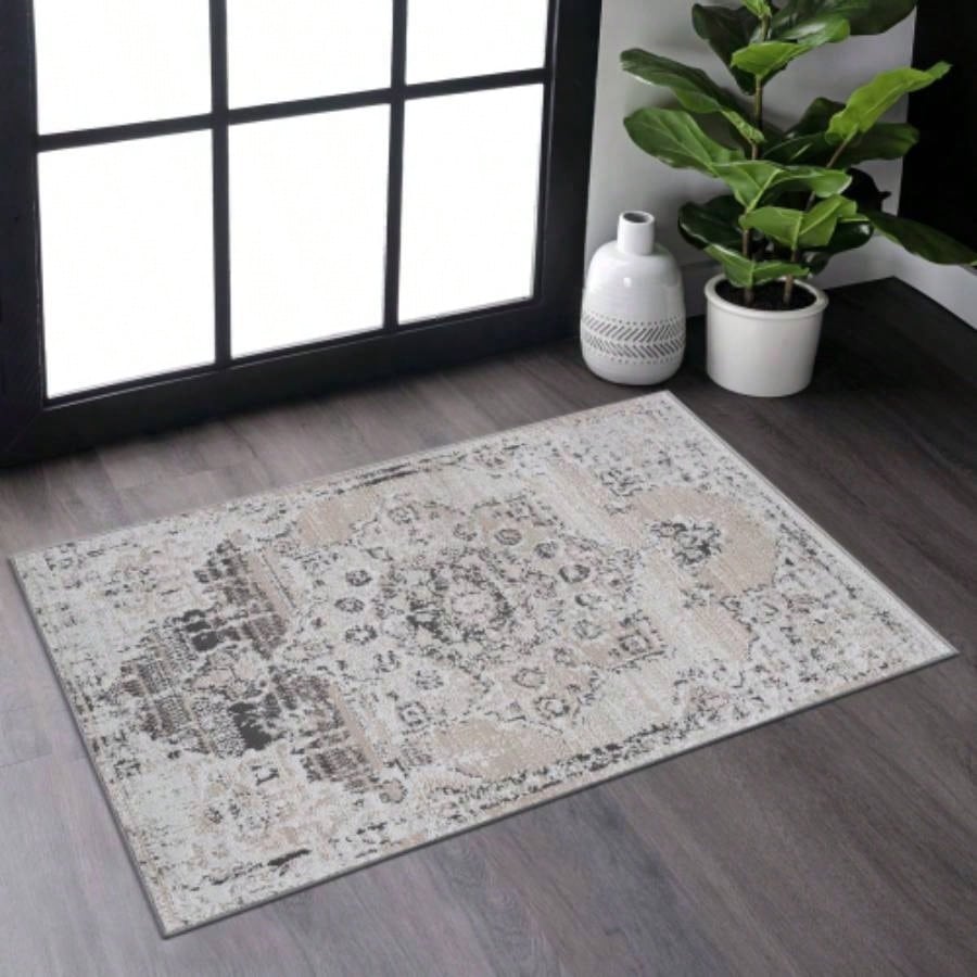NAAR PAYAS 6X9/ Beige/ Medallion Area Rug