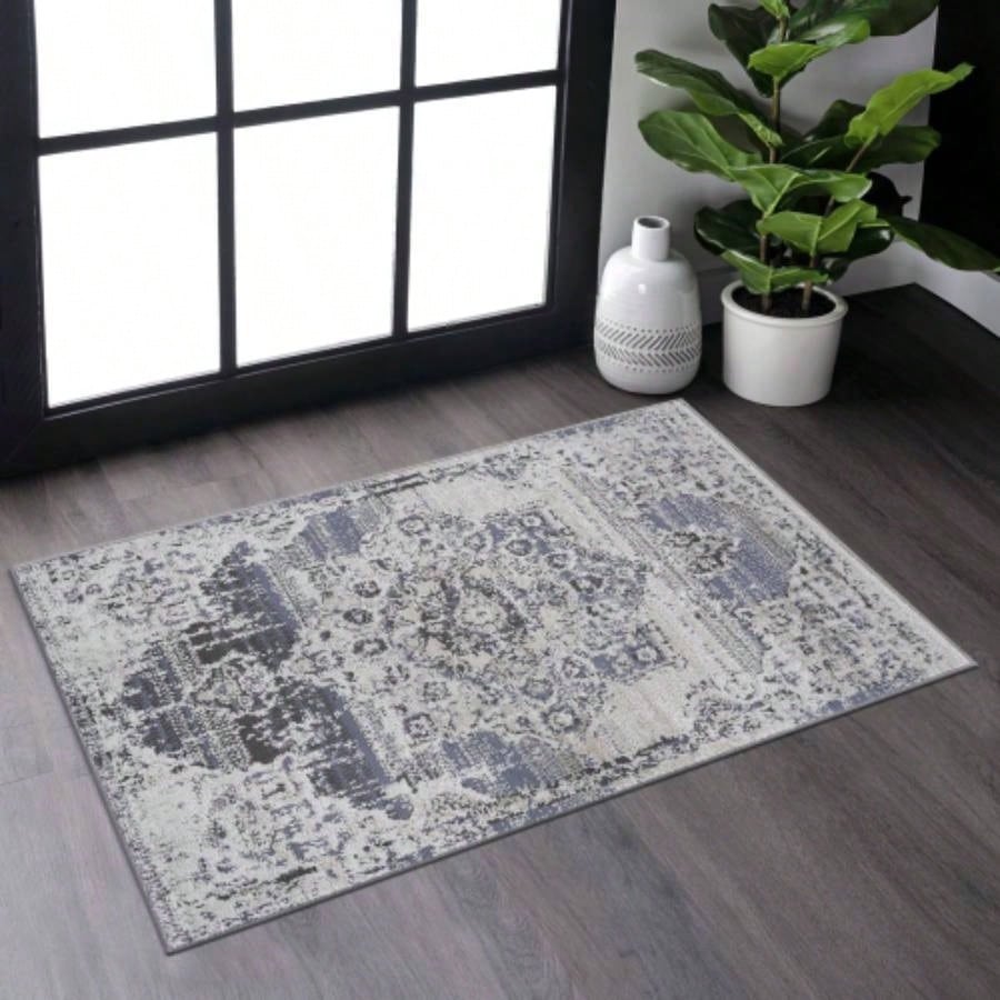 NAAR PAYAS 6X9/ Blue/ Medallion Area Rug