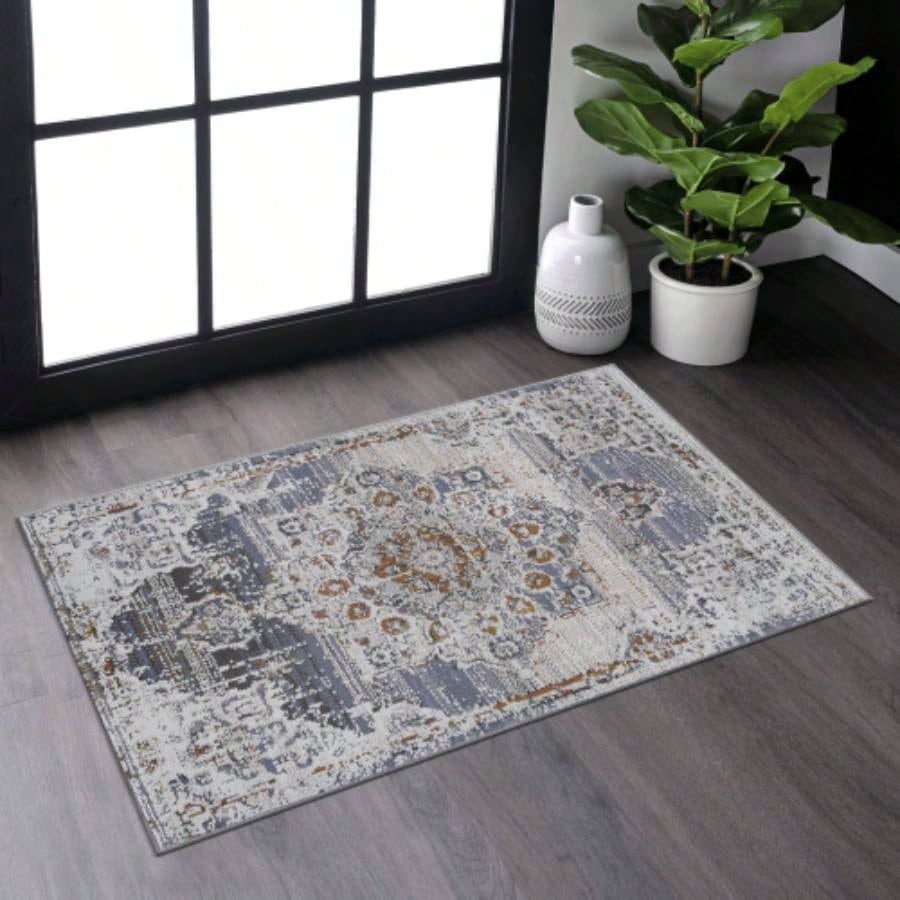NAAR PAYAS 8X10/ Gold/ Medallion Area Rug
