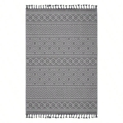NAAR Guros 5X7/ White/ Geometric Indoor/ Outdoor Area Rug