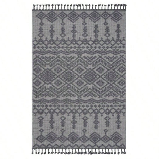 NAAR Guros 5X7 White/ Gray/ Traditional Indoor/ Outdoor Area Rug