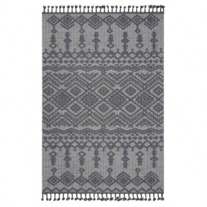 NAAR Guros 6X9 White/ Gray/ Traditional Indoor/ Outdoor Area Rug
