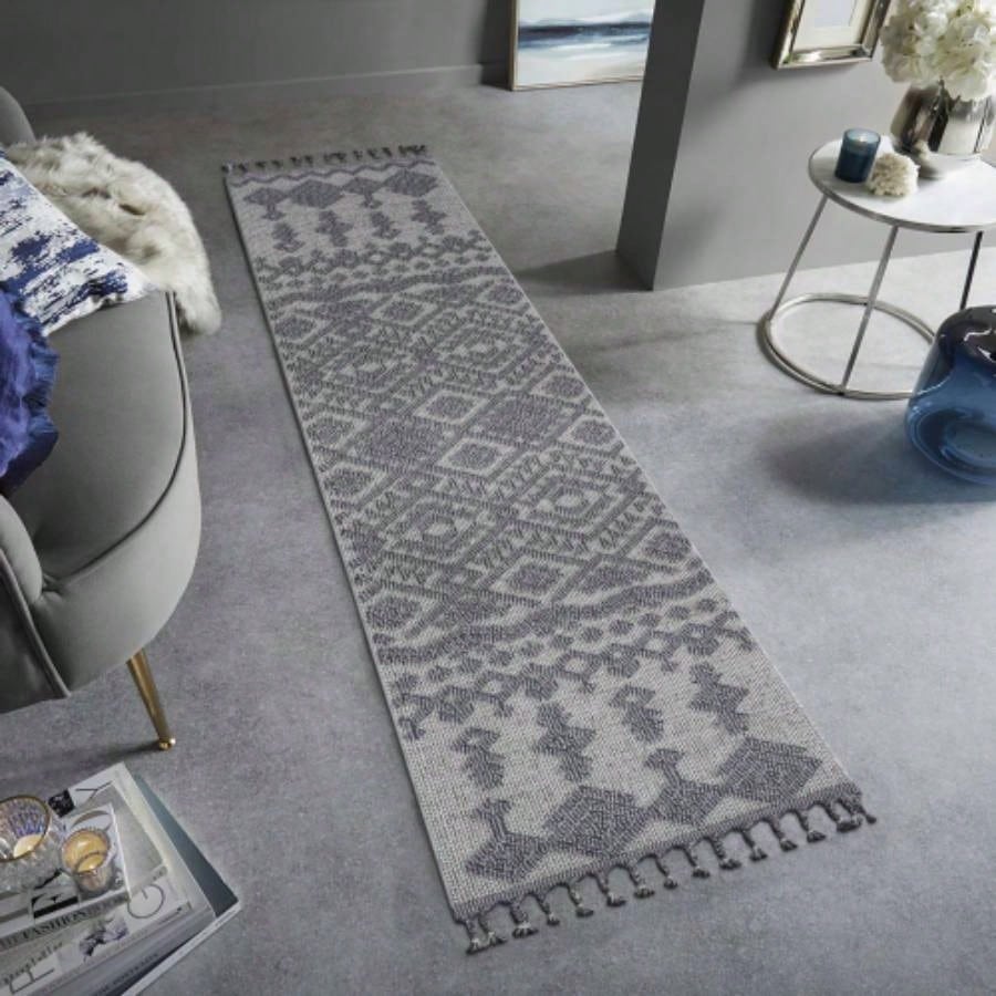 NAAR Guros 6X9 White/ Gray/ Traditional Indoor/ Outdoor Area Rug