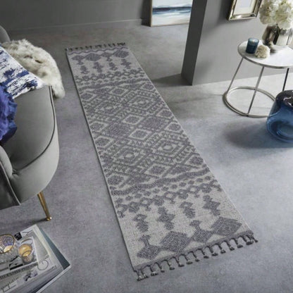 NAAR Guros 6X9 White/ Gray/ Traditional Indoor/ Outdoor Area Rug