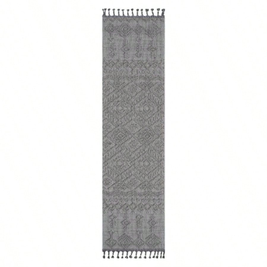 NAAR Guros 5X7 White/ White/ Traditional Indoor/ Outdoor Area Rug