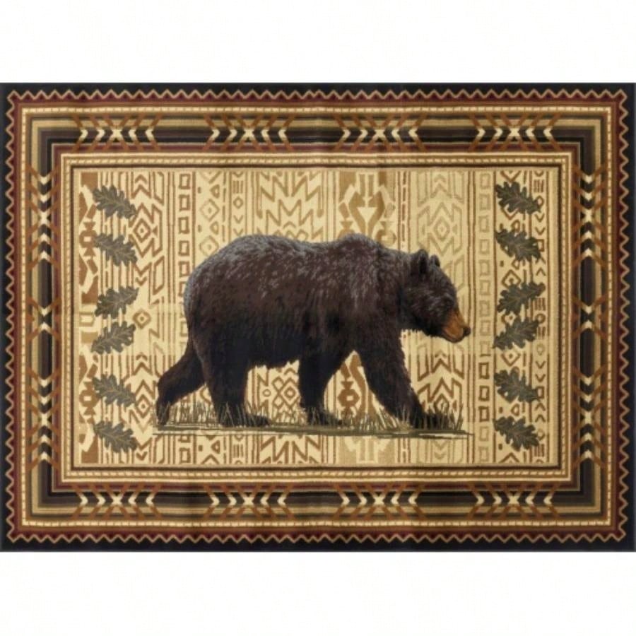 Natures Nest GCCBL3010 Black 5 ft. 3 in. ft. 3 in. Lodge Area Rug