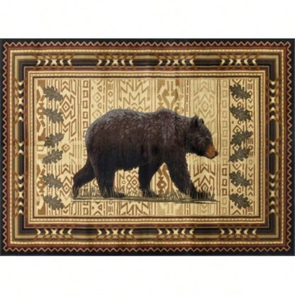 Natures Nest GCCBL3010 Black 5 ft. 3 in. ft. 3 in. Lodge Area Rug