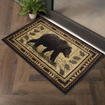 Natures Nest GCCBL3010 Black 5 ft. 3 in. ft. 3 in. Lodge Area Rug