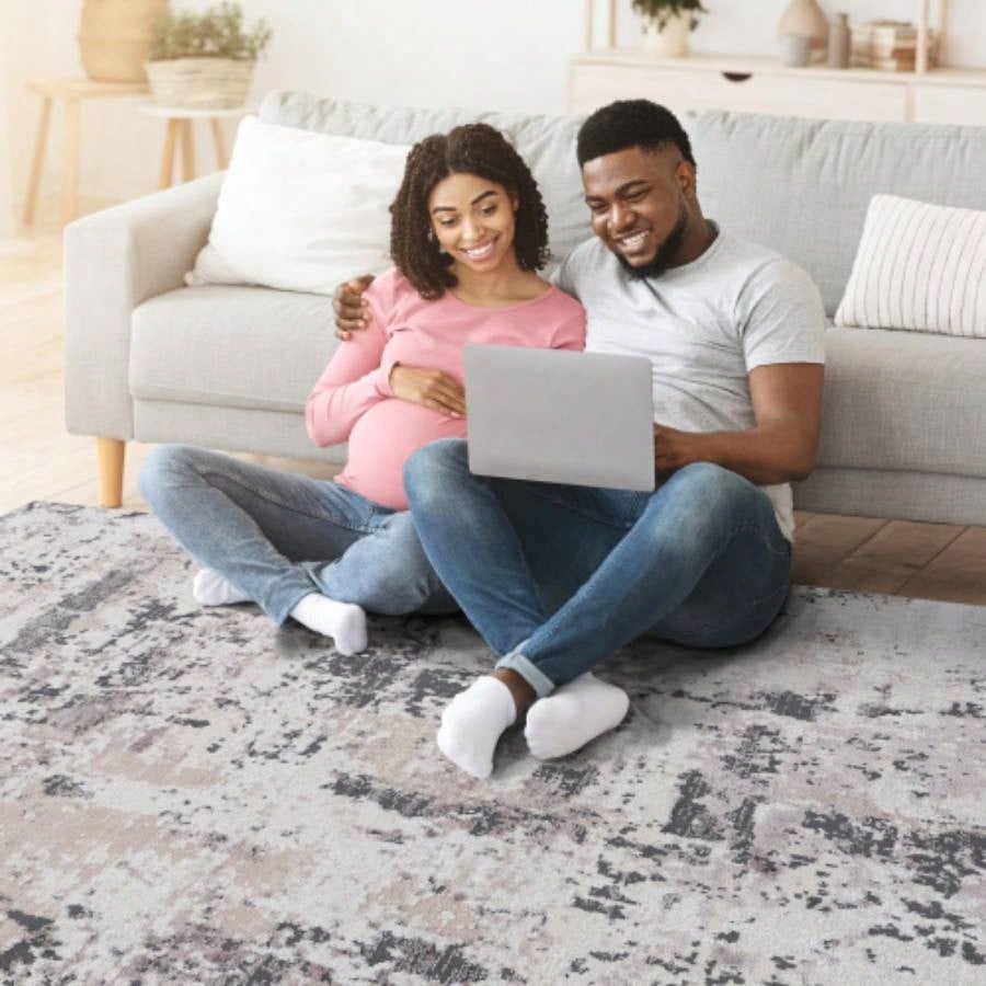 NAAR PAYAS 8X10/ Brown/ Abstract Area Rug