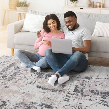 NAAR PAYAS 8X10/ Brown/ Abstract Area Rug