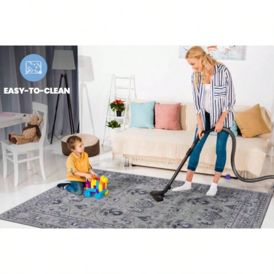 LOOM LUXE 8X10/Blue/ Non - Shedding Living Room Bedroom Dining Home Office Stylish and Stain Resistant Area Rug
