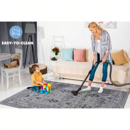 LOOM LUXE 8X10/Blue/ Non - Shedding Living Room Bedroom Dining Home Office Stylish and Stain Resistant Area Rug
