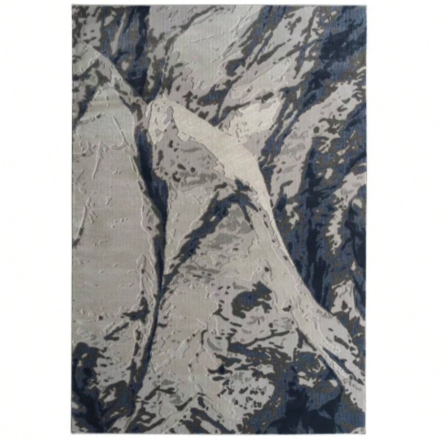 Casual, Contemporary, Modern, Abstract, Textured, High - Low Cut Pile 93x 12 Rectangle Area Rug