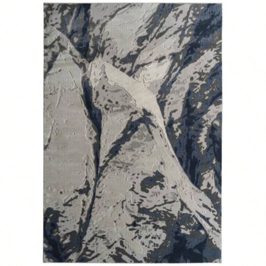 Casual, Contemporary, Modern, Abstract, Textured, High - Low Cut Pile 93x 12 Rectangle Area Rug