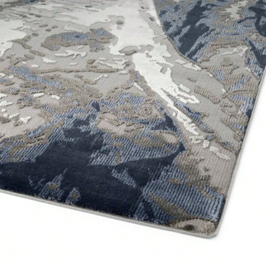 Casual, Contemporary, Modern, Abstract, Textured, High - Low Cut Pile 93x 12 Rectangle Area Rug