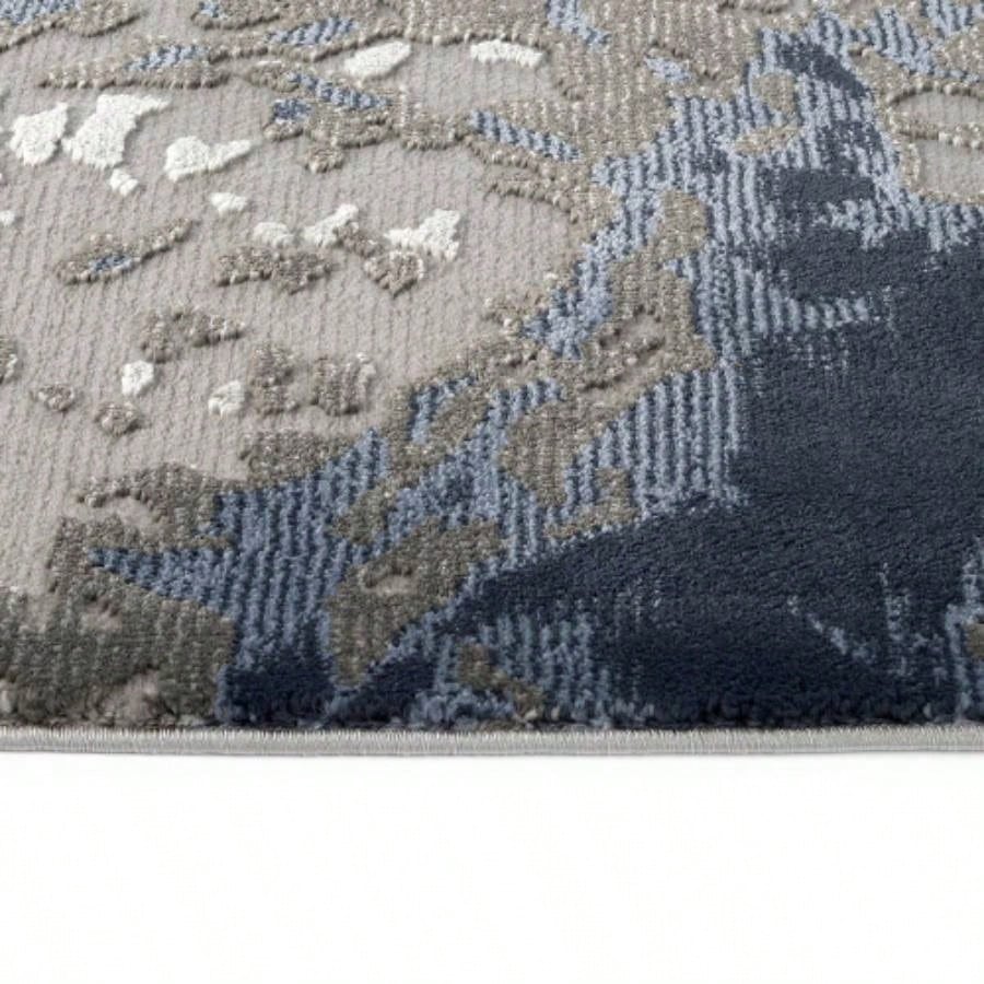 Casual, Contemporary, Modern, Abstract, Textured, High - Low Cut Pile 93x 12 Rectangle Area Rug