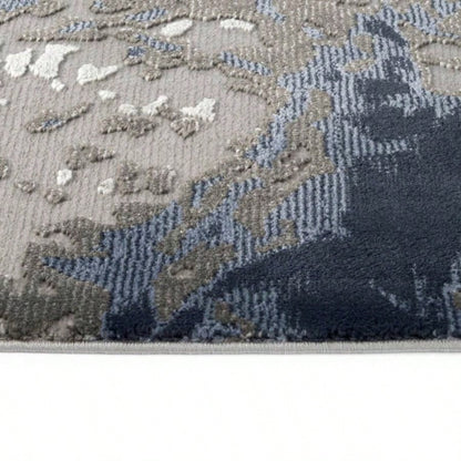 Casual, Contemporary, Modern, Abstract, Textured, High - Low Cut Pile 93x 12 Rectangle Area Rug