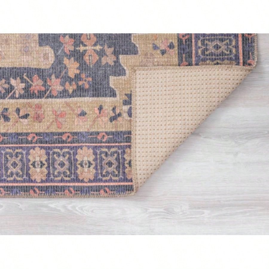 Traditional, Transitional, Medallion, Border, Distressed Textured Cut and Loop Pile 6x 10 Rectangle Area Rug