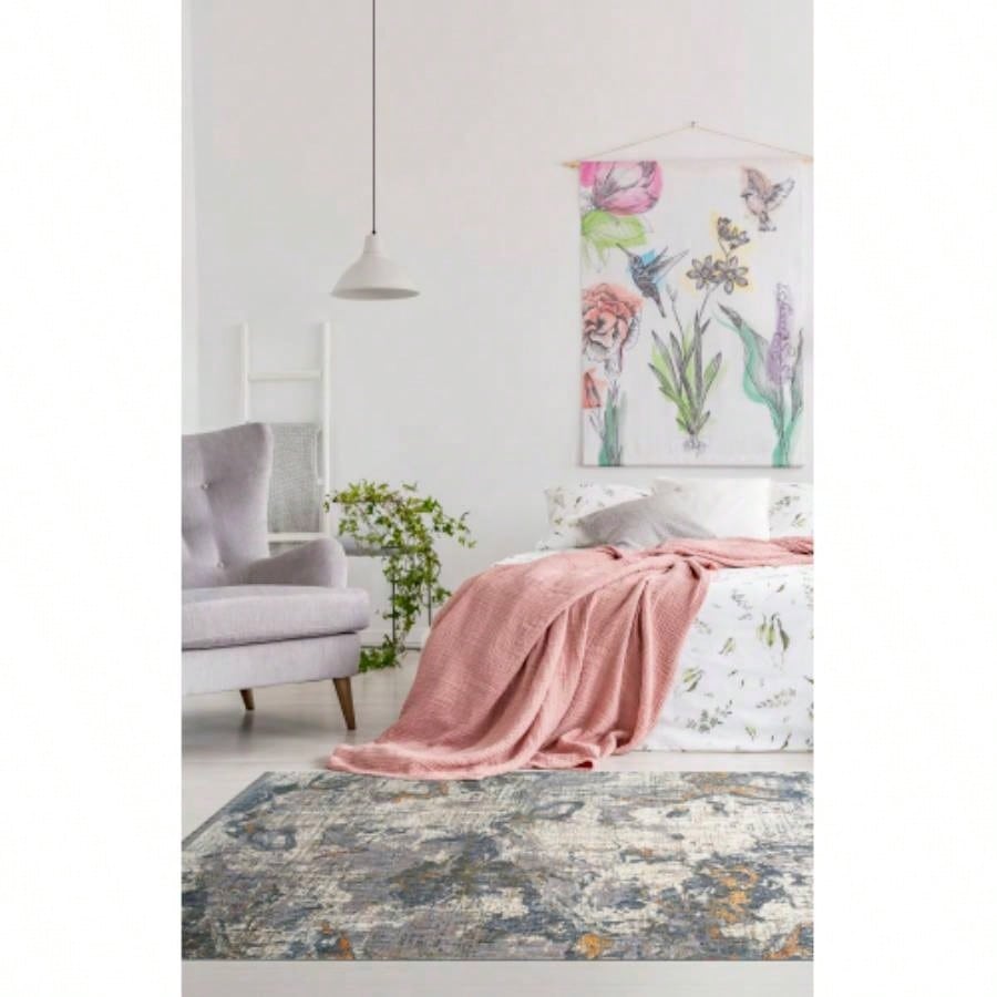 Modern, Abstract, Cut Pile 53x 3 Rectangle Area Rug