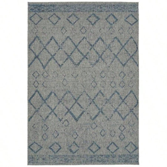 Modern, Transitional, Geometric, Southwestern, Textured High - Low Cut Loop 53x 6 Rectangle Area Rug
