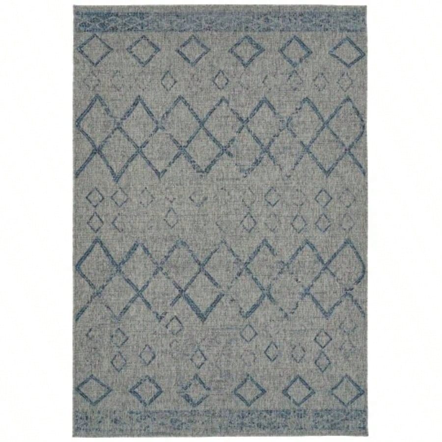 Modern, Transitional, Geometric, Southwestern, Textured High - Low Cut Loop 53x 6 Rectangle Area Rug