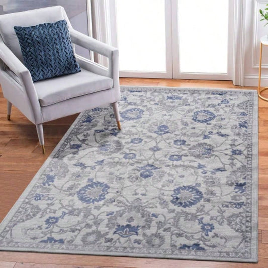 LOOM LUXE 8X10 Blue/Silver/ Non - Shedding Living Room Bedroom Dining Home Office Stylish and Stain Resistant Area Rug