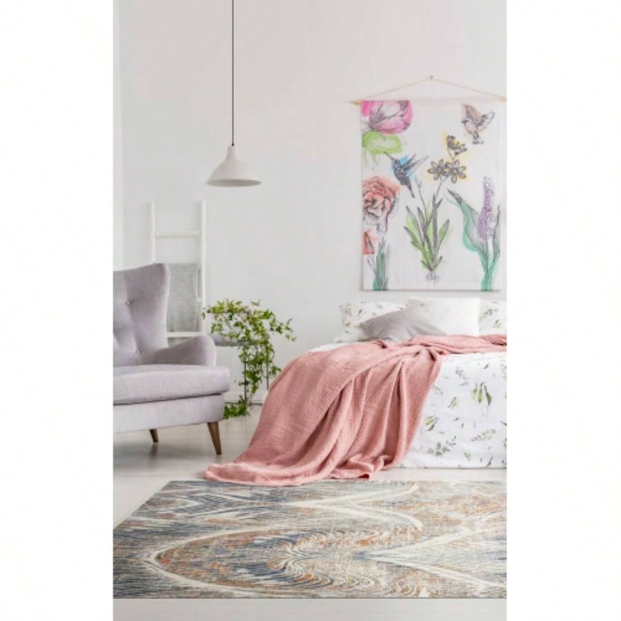 Modern, Abstract, Cut Pile 53x 3 Rectangle Area Rug