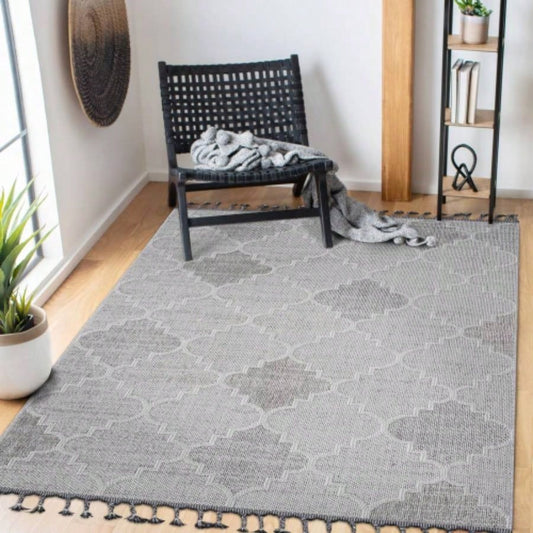 LOOM LUXE 8X10 White//Trellis Indoor/Outdoor Area Rug