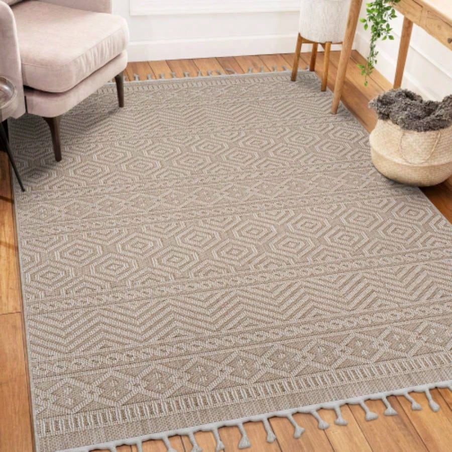 LOOM LUXE 8X10 Mocha/Geometric Indoor/Outdoor Area Rug