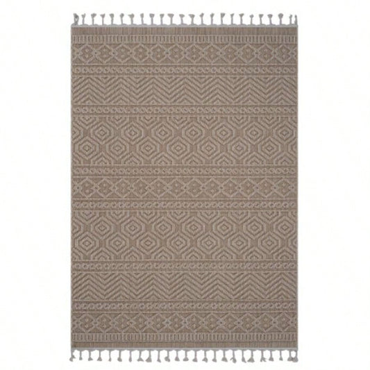 NAAR Guros 5X7 Mocha/ Geometric Indoor/ Outdoor Area Rug