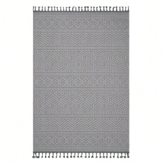 NAAR Guros 8X10 White/ Geometric Indoor/ Outdoor Area Rug