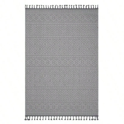 NAAR Guros 8X10 White/ Geometric Indoor/ Outdoor Area Rug