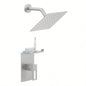 Shower Faucet With Storage Rack 8 - inch Rain Shower Shower decoration kit with single spray shower Shower Faucet Set Complete Brushed Nickel