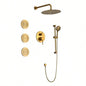 Shower System with Shower, Hand Shower, Slide Bar, Bodysprays, Shower Arm, Hose, Trim, and Lever Handles