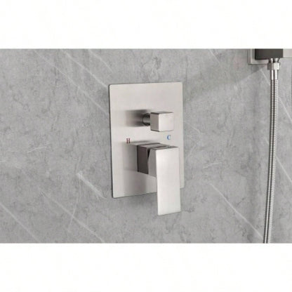 Shower System with rain shower, hand shower, control, shower bracket, hose and niche